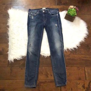 Hudson Dakota Super Skinny Jeans Distressed 25
